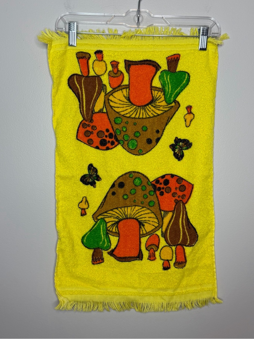 Vintage 70’s Cannon Merry Mushroom Retro Hand Towel